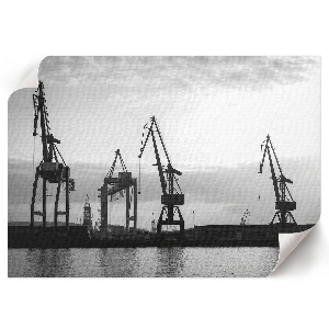 Poster mit Druckmotiv Hafenkräne