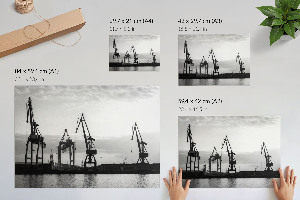 Poster mit Druckmotiv Hafenkräne