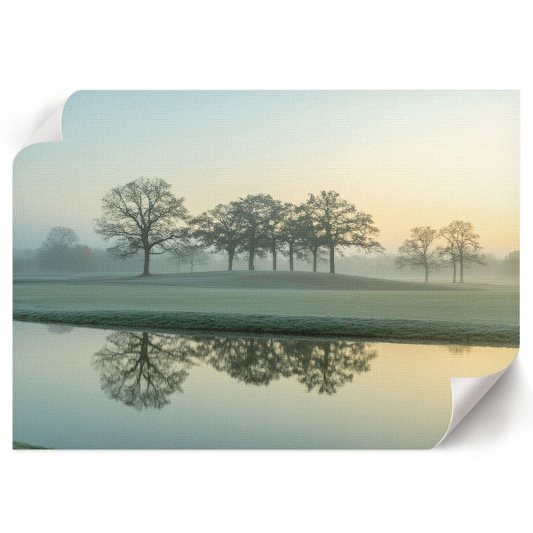 Plakat mit Morgenlandschaft
