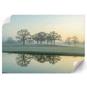 Plakat mit Morgenlandschaft