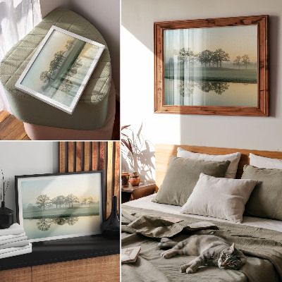 Plakat mit Morgenlandschaft