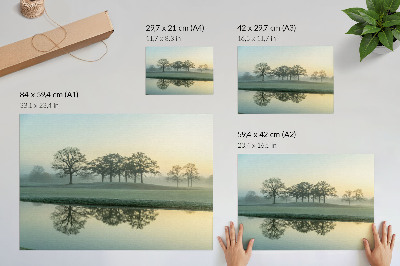 Plakat mit Morgenlandschaft