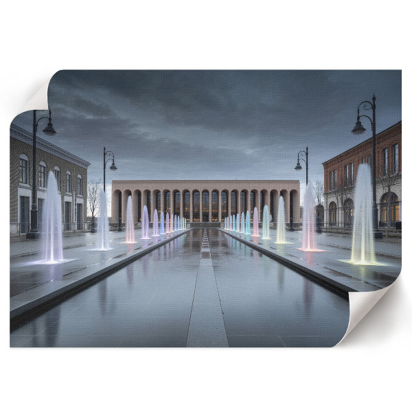 Poster mit farbenfrohem Springbrunnen-Motiv