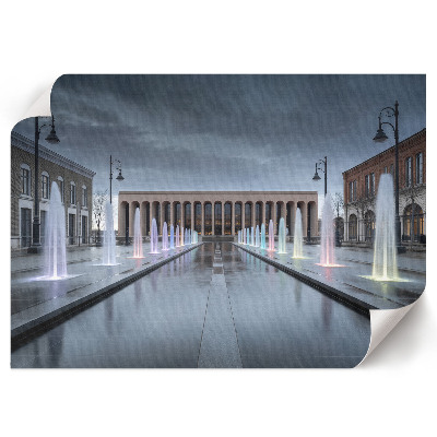 Poster mit farbenfrohem Springbrunnen-Motiv