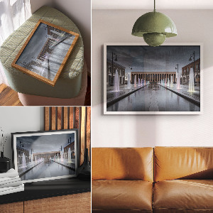 Poster mit farbenfrohem Springbrunnen-Motiv