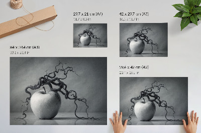 Poster mit Apfelmotiv und Zweigen