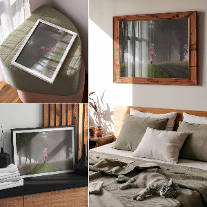 Poster druck Durch den Wald laufen