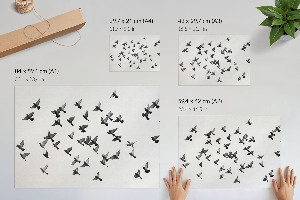 Poster mit fliegenden Vögeln