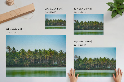 Plakat mit tropischem Ausblick