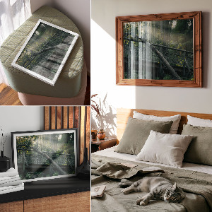 Poster mit Druckmotiv einer Waldbrücke