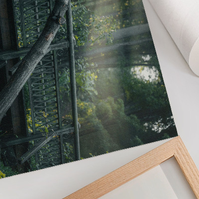 Poster mit Druckmotiv einer Waldbrücke