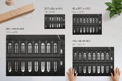 Wandposter mit schwarz-weißer Spiegelung