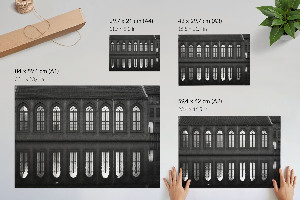 Wandposter mit schwarz-weißer Spiegelung