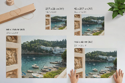 Plakat mit Küstenlandschaft