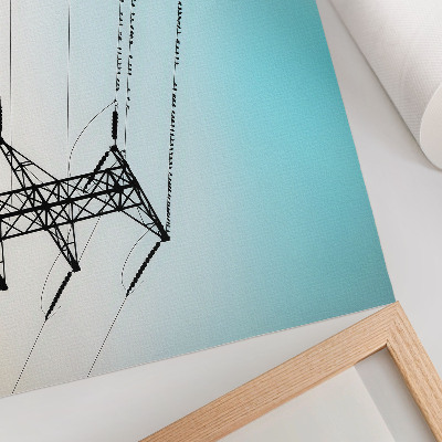 Poster mit Motiv von Vögeln auf Leitungen