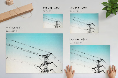 Poster mit Motiv von Vögeln auf Leitungen