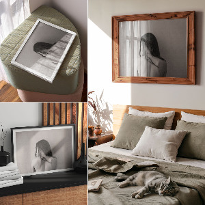 Poster druck Schwarz-weiße Silhouette