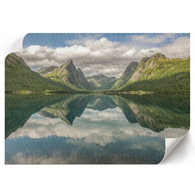 Poster mit Druck einer Berglandschaft