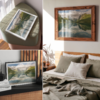 Poster mit Druck einer Berglandschaft