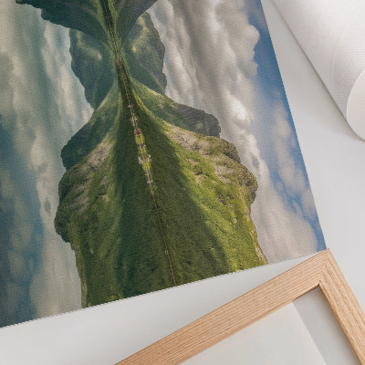 Poster mit Druck einer Berglandschaft