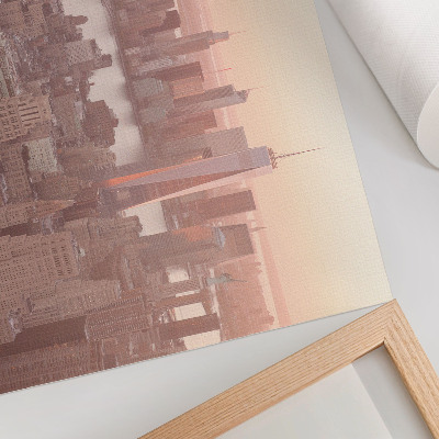 Poster mit Stadtpanorama