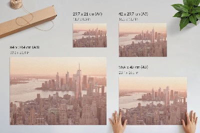 Poster mit Stadtpanorama
