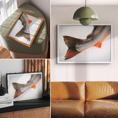 Plakat mit Fischschwanz-Motiv