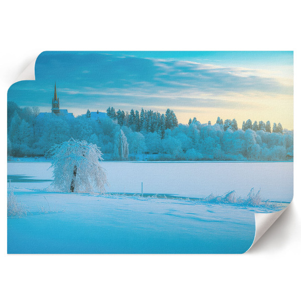 Wandposter mit Winterlandschaft