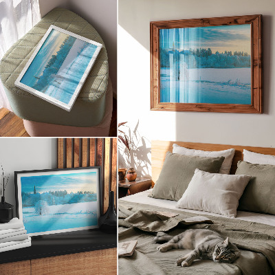 Wandposter mit Winterlandschaft