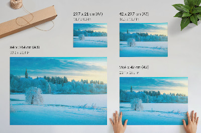 Wandposter mit Winterlandschaft