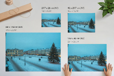 Poster mit Winterstadt-Motiv in Druckqualität