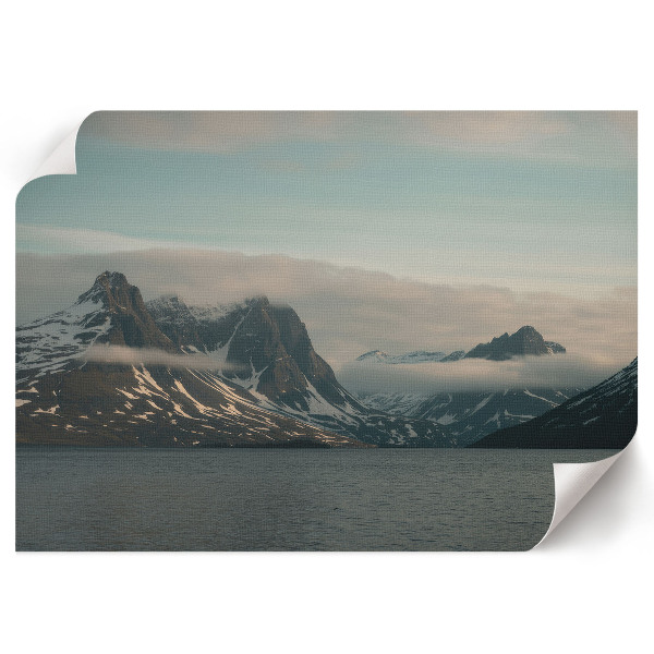 Plakat mit Bergpanorama