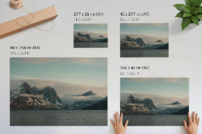 Plakat mit Bergpanorama