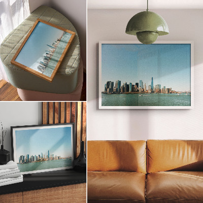Poster mit Stadtpanorama