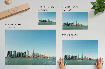 Poster mit Stadtpanorama