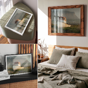 Poster druck Ein Boot am Ufer