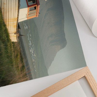 Poster mit Motiv eines Bootes am Ufer