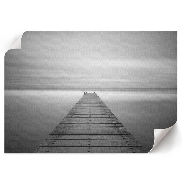 Poster mit minimalistischer Darstellung eines Piers