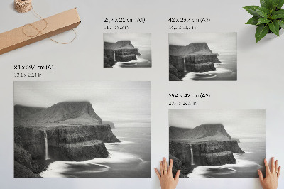 Wandposter mit Wasserfall-Motiv