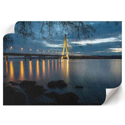 Poster mit Druckmotiv „Nachtbrücke“