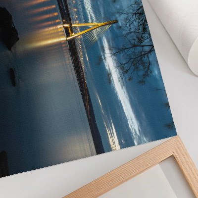 Poster mit Druckmotiv „Nachtbrücke“
