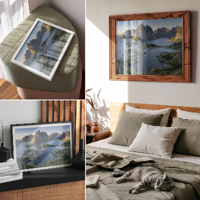 Poster mit Berglandschaft