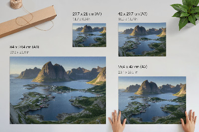 Poster mit Berglandschaft