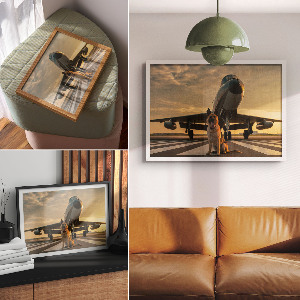 Poster bilder Der Hund und das Flugzeug