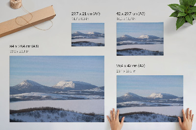 Poster mit Winterbergen