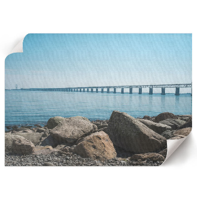 Poster mit Druckmotiv einer Küstenbrücke