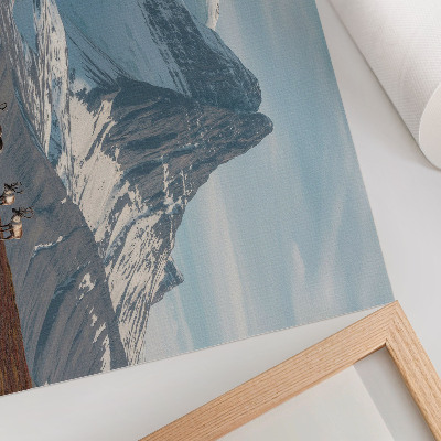 Wandposter mit Berglandschaft
