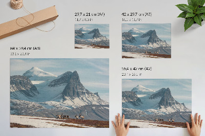 Wandposter mit Berglandschaft