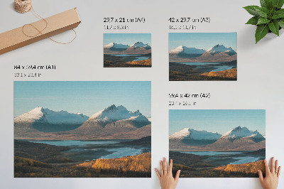 Poster mit Motiv einer Berglandschaft