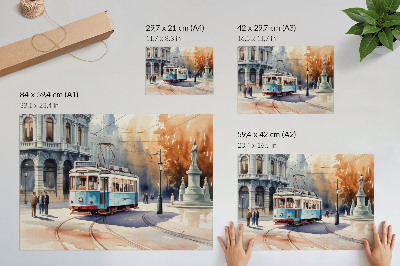 Poster mit Straßenbahnmotiv